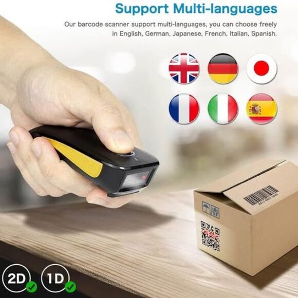 NETUM QR Code Scanner, Mini Barcode Scanner Bluetooth Compatible, Small Portable - Picture 8 of 10